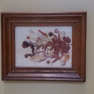 3D Dried Flowers in 9" x 11" wood frame.